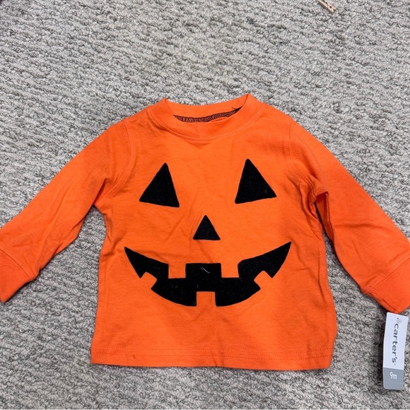 Carter's Other - Carter's Orange Long-Sleeve Pumpkin Face Tee